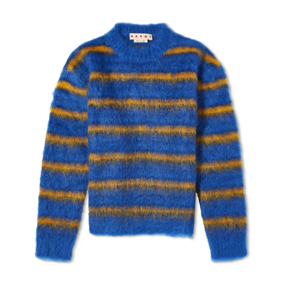 Stripe Mohair Crew Sweat