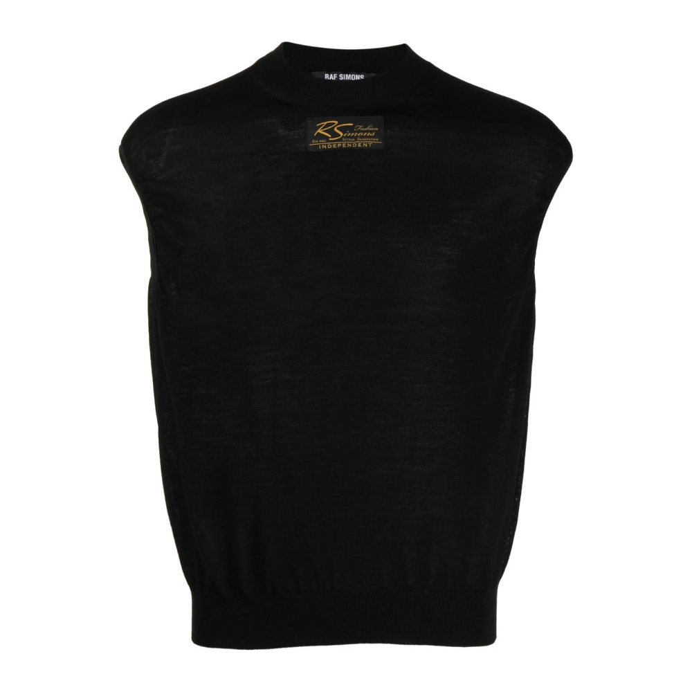 logo-patch knitted vest