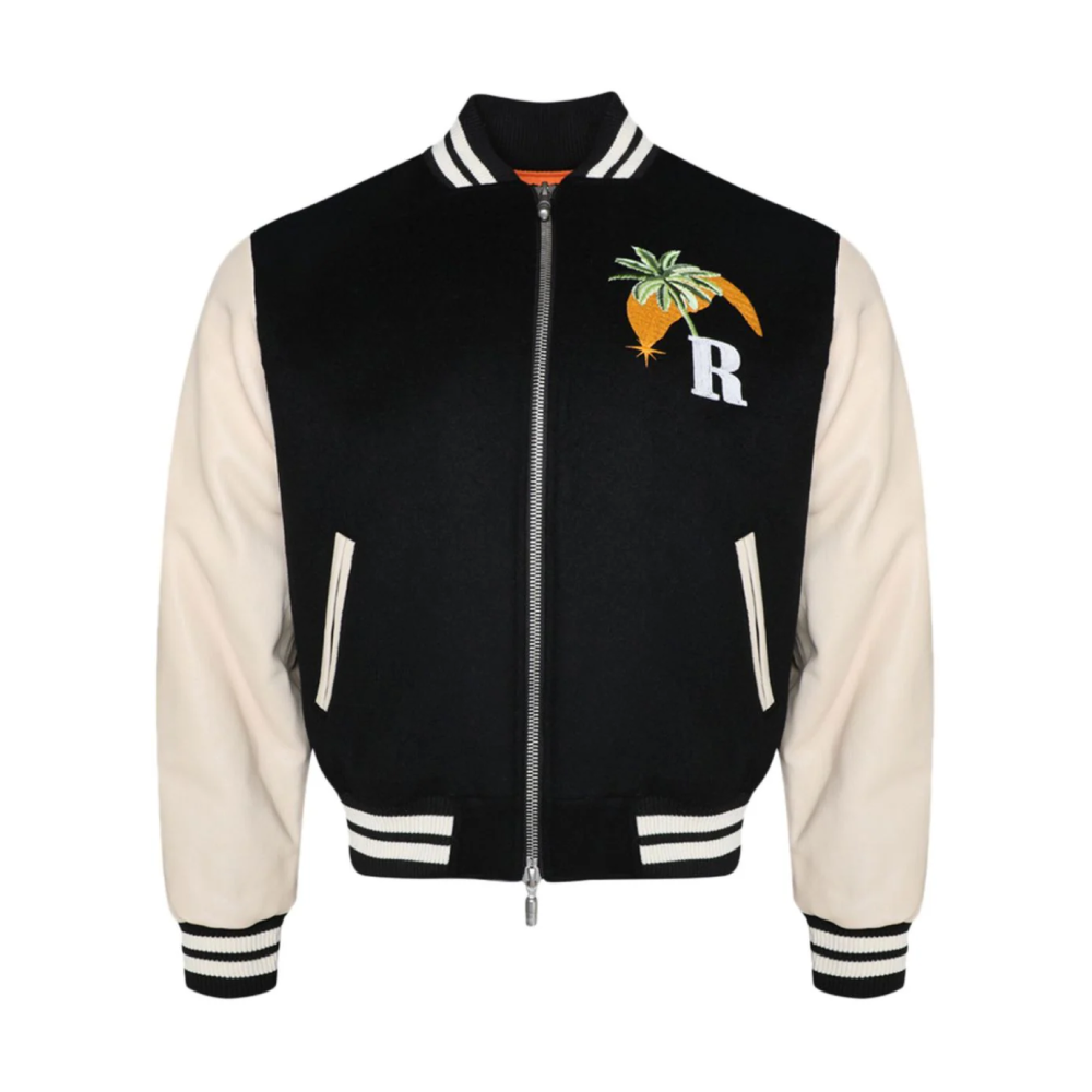 logo-embroidered bomber jacket