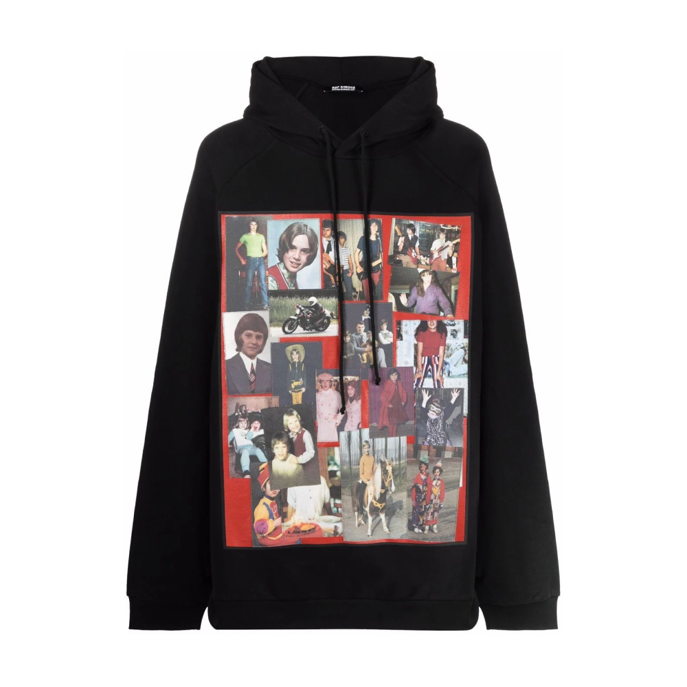oversized photographic-print hoodie