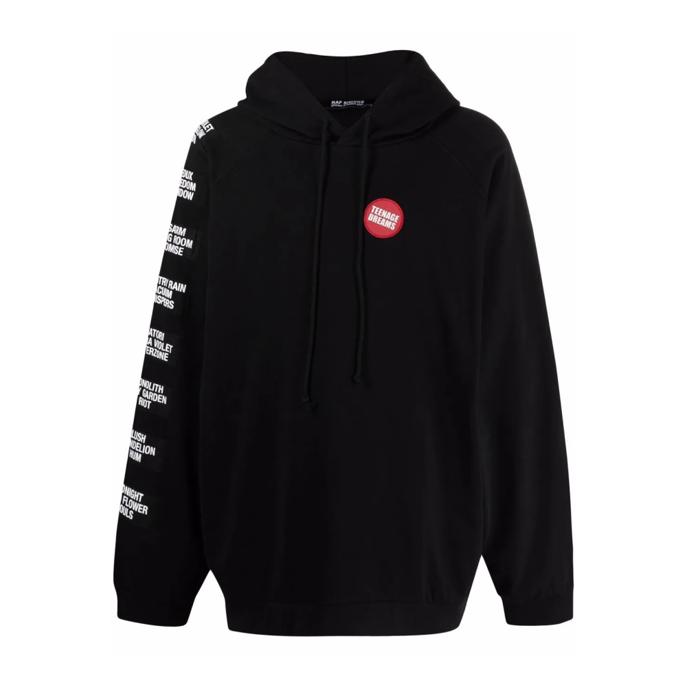 oversized patch-embellished hoodie