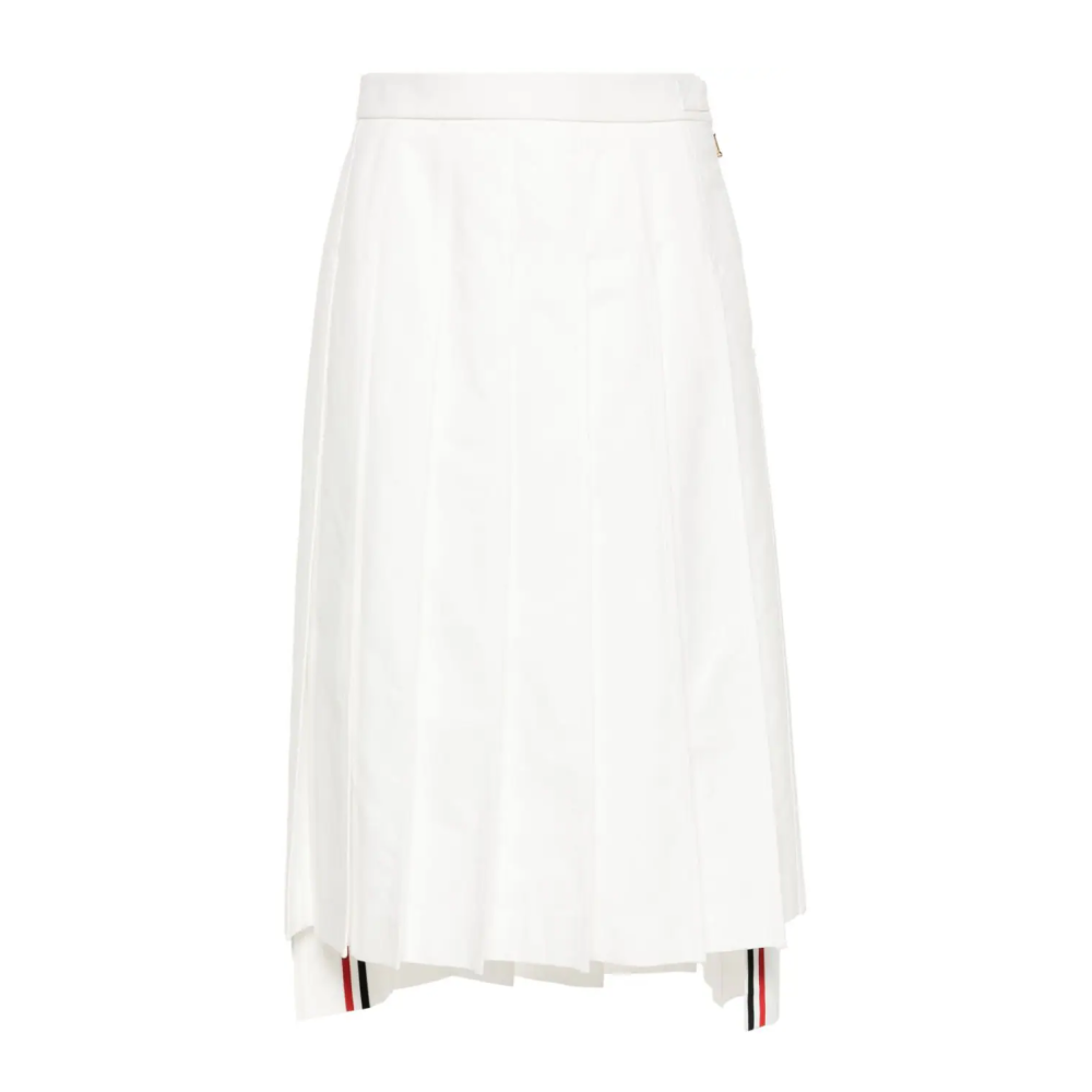 A-line pleated midi skirt