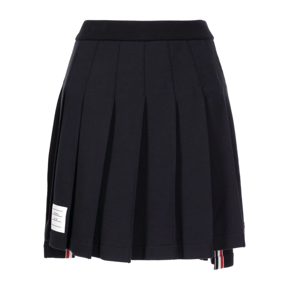 logo patch pleated short skirt
