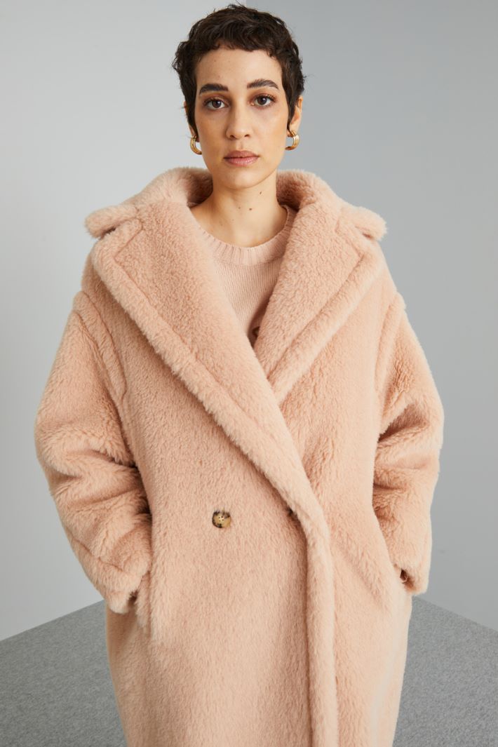 DIFFUSIONETESSILE/INTREND/TEDGIRL/Plush effect coat/Pastel pink