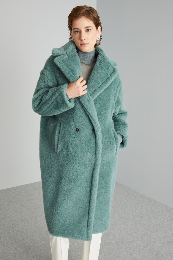 DIFFUSIONETESSILE/INTREND/TEDGIRL/Plush effect coat/Water green