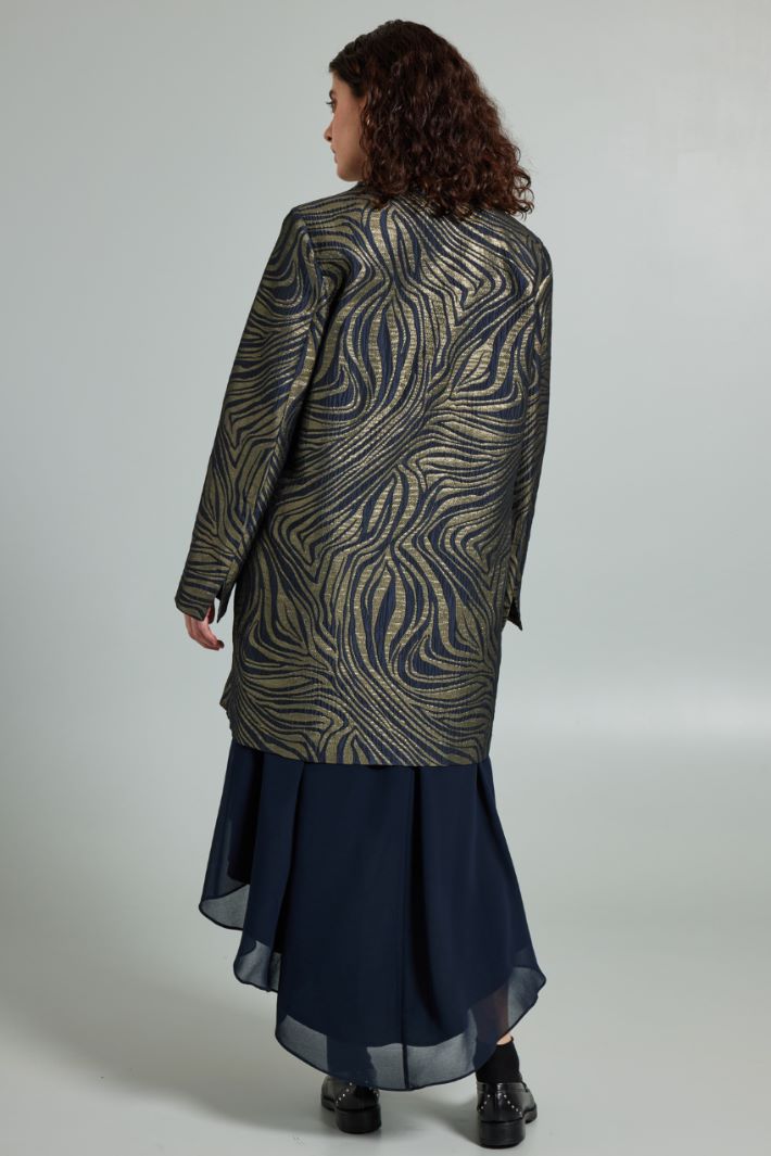 TEA Lame jacquard overcoat