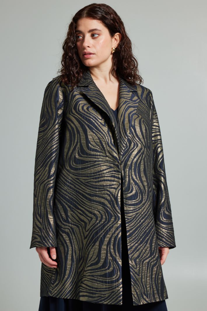 TEA Lame jacquard overcoat