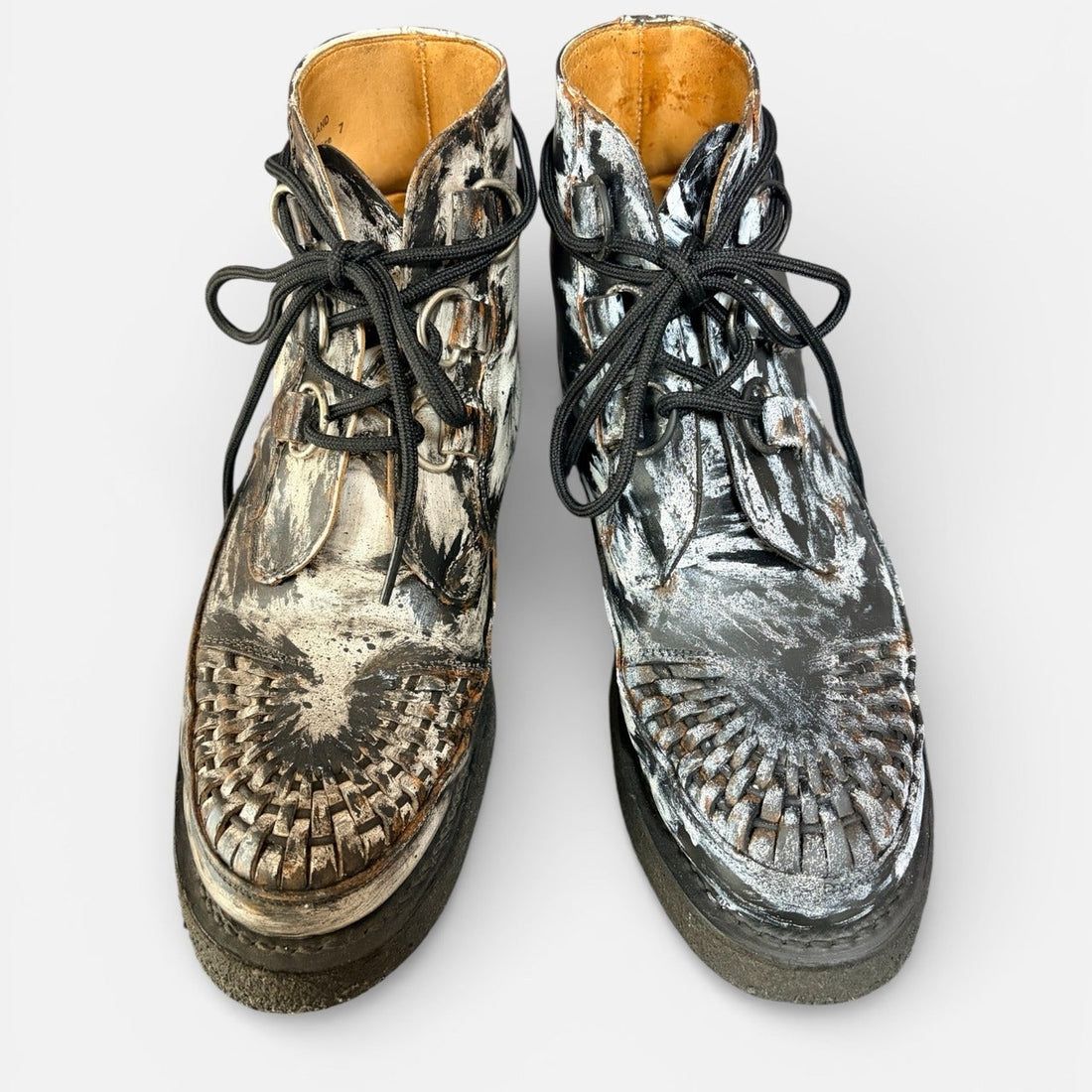 Asymmetrically Repainted Rubber-Sole Shoes