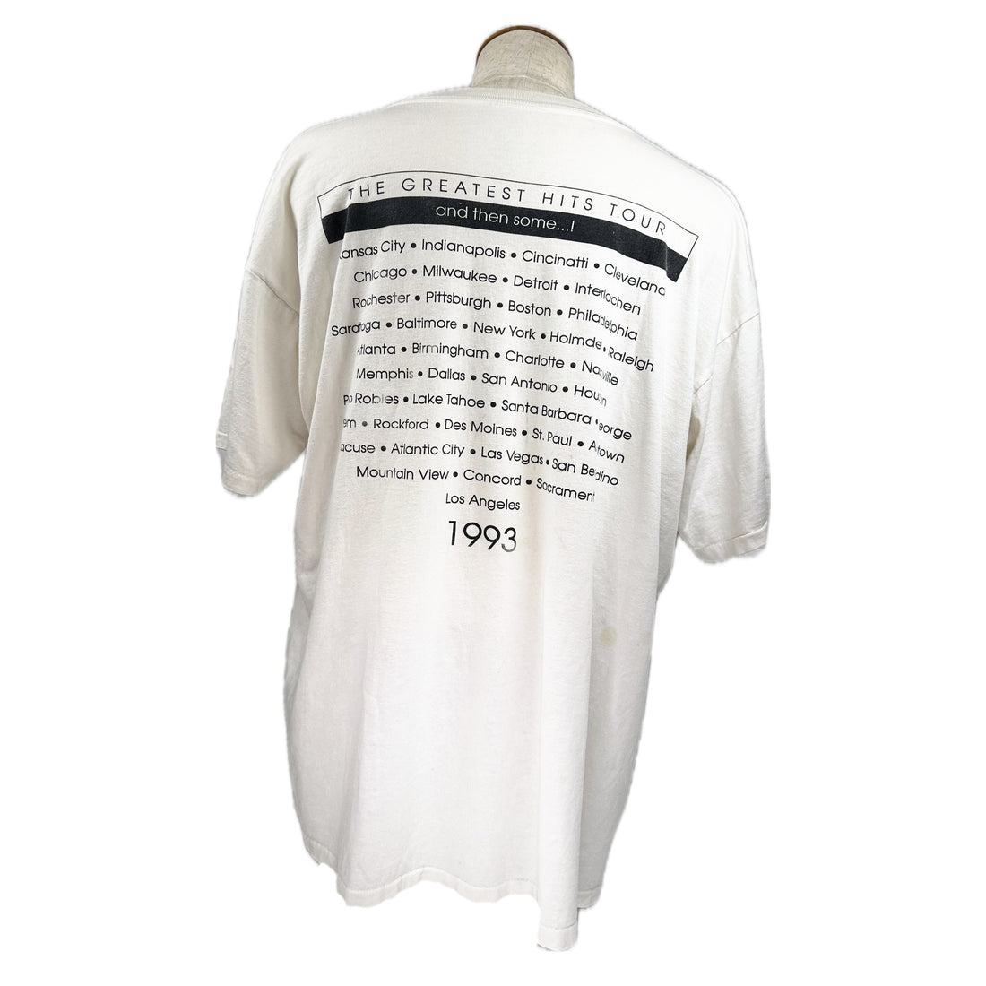 1993 BARRY MANILOW GREATEST HITS TOUR XL 背面 ツアー日程プリント