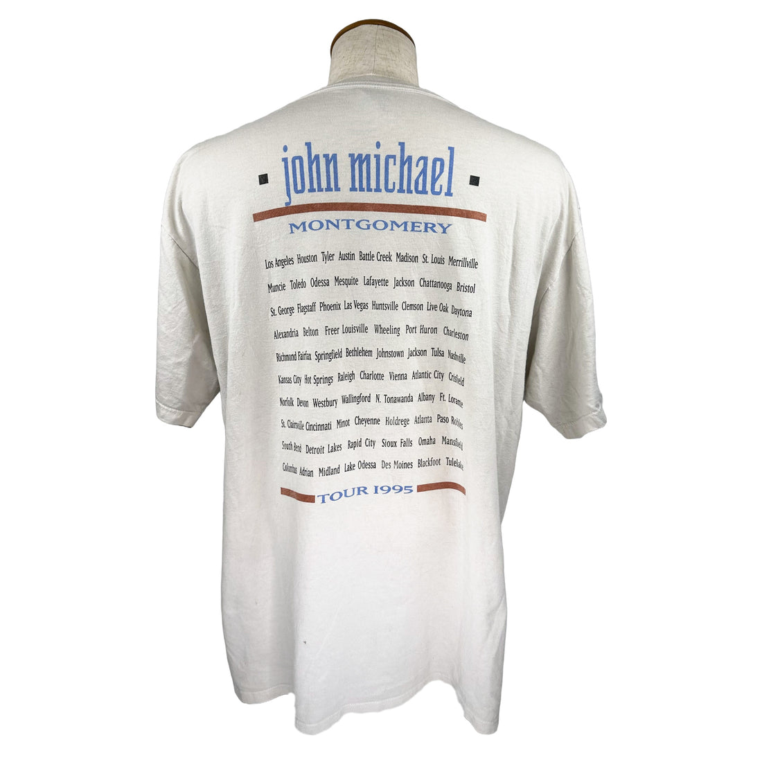 1995 JOHN MICHAEL MONTGOMERY TOUR XL 背面 TOUR 1995 プリント