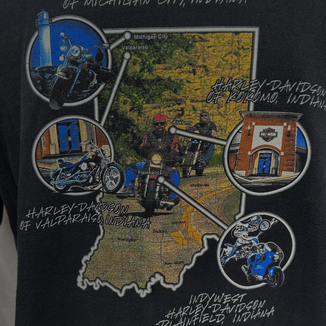 2001 HARLEY-DAVIDSON INDIANA DEALERS LIGHTNING EAGLE L 背面プリント アップ