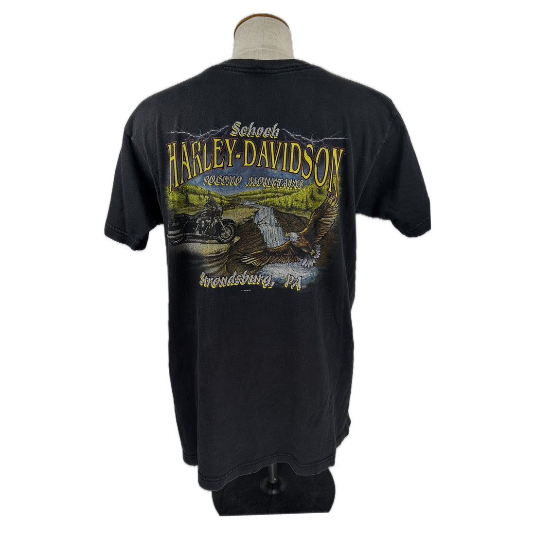 2001 SCHOCH HARLEY-DAVIDSON POCONO MOUNTAINS STROUDSBURG PA L 背面 POCONO MOUNTAINS プリント