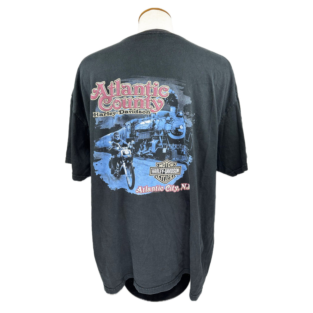 2002 ATLANTIC COUNTY HARLEY-DAVIDSON ATLANTIC CITY NJ 2XL 背面 Atlantic County プリント