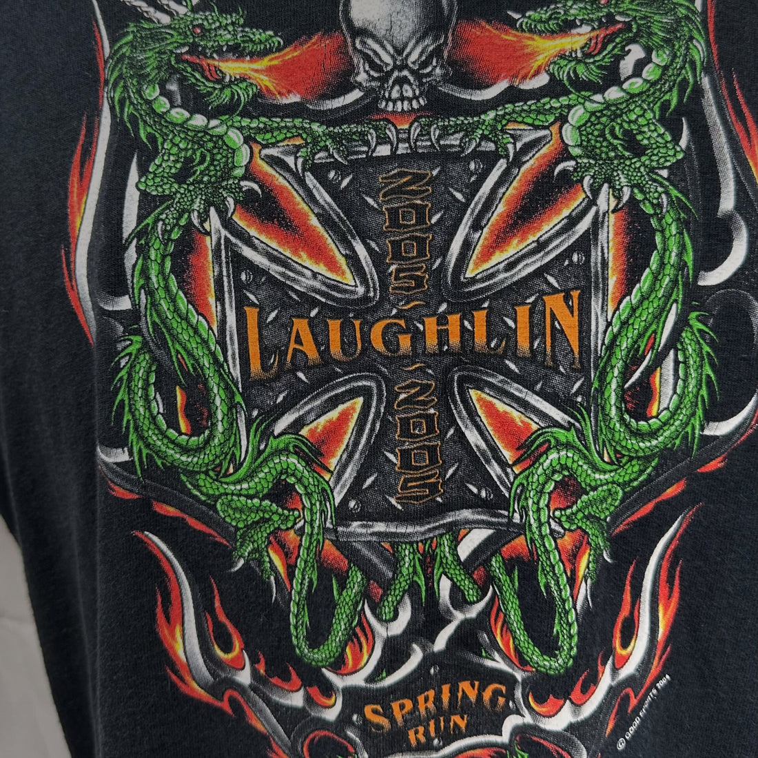 2005 LAUGHLIN SPRING RUN DRAGON IRON CROSS XL 正面プリント アップ