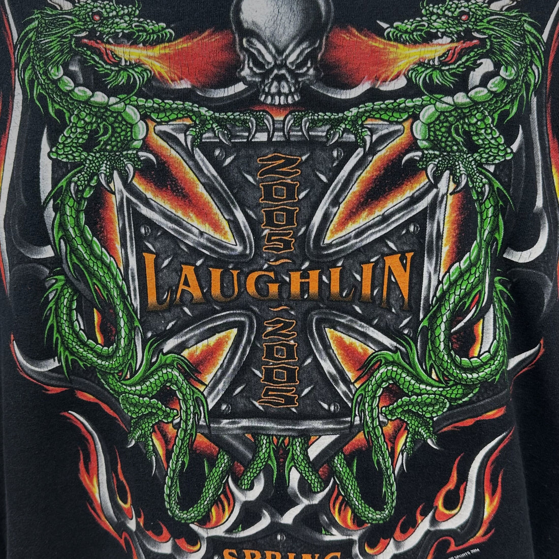 2005 LAUGHLIN SPRING RUN DRAGON IRON CROSS XL 背面プリント アップ