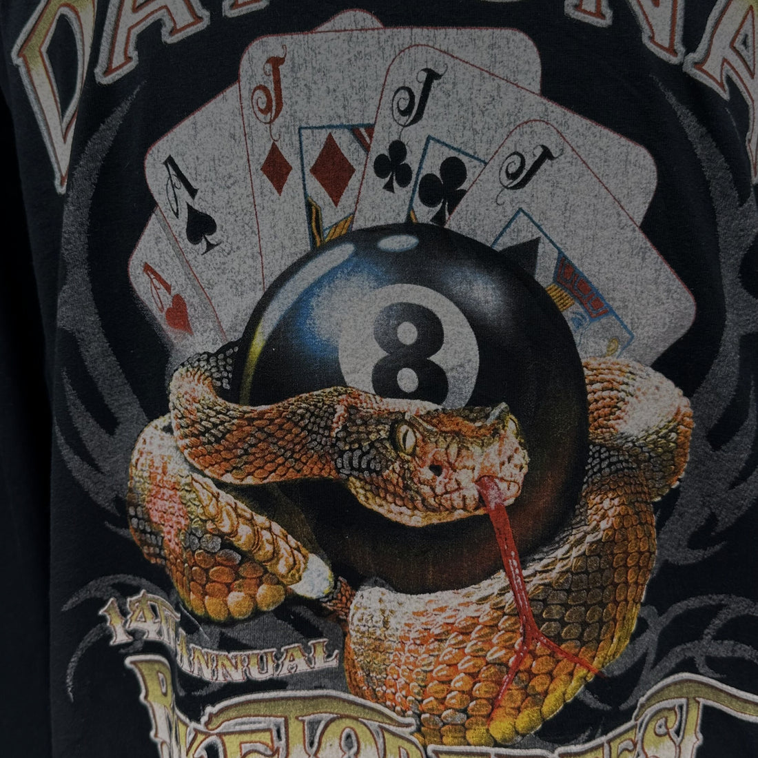 2006 DAYTONA BIKETOBERFEST 8 BALL SNAKE LS XL 正面プリント アップ