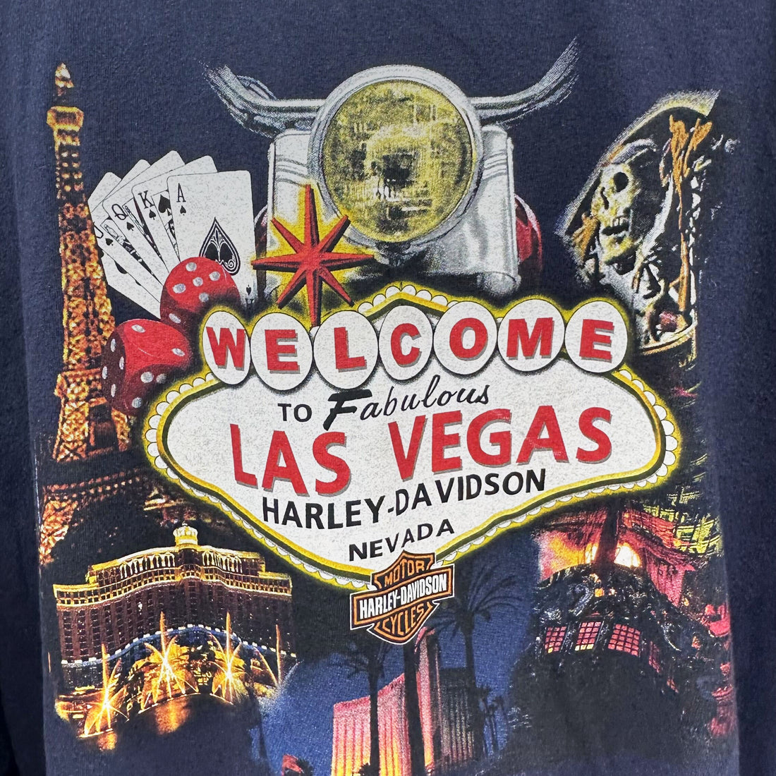 2007 LAS VEGAS HARLEY-DAVIDSON WELCOME SIGN LS 2XL 背面プリント アップ