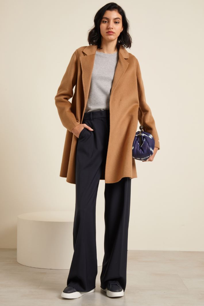 DIFFUSIONETESSILE/INTREND/PATH/Wool drape coat/Camel