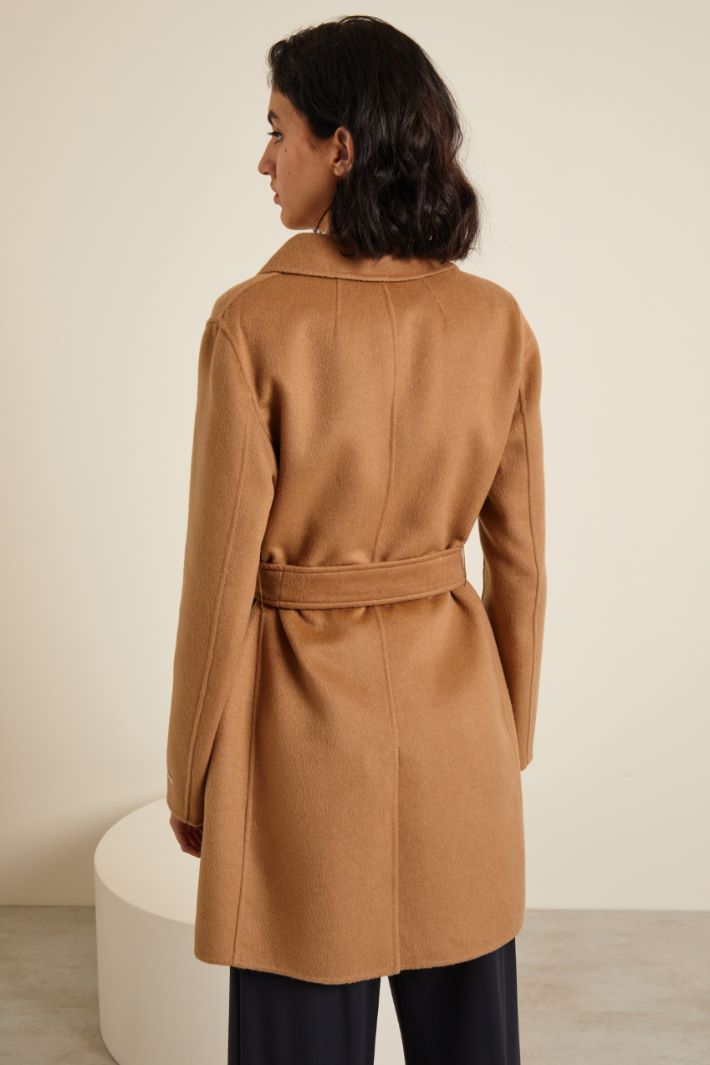 DIFFUSIONETESSILE/INTREND/PATH/Wool drape coat/Camel