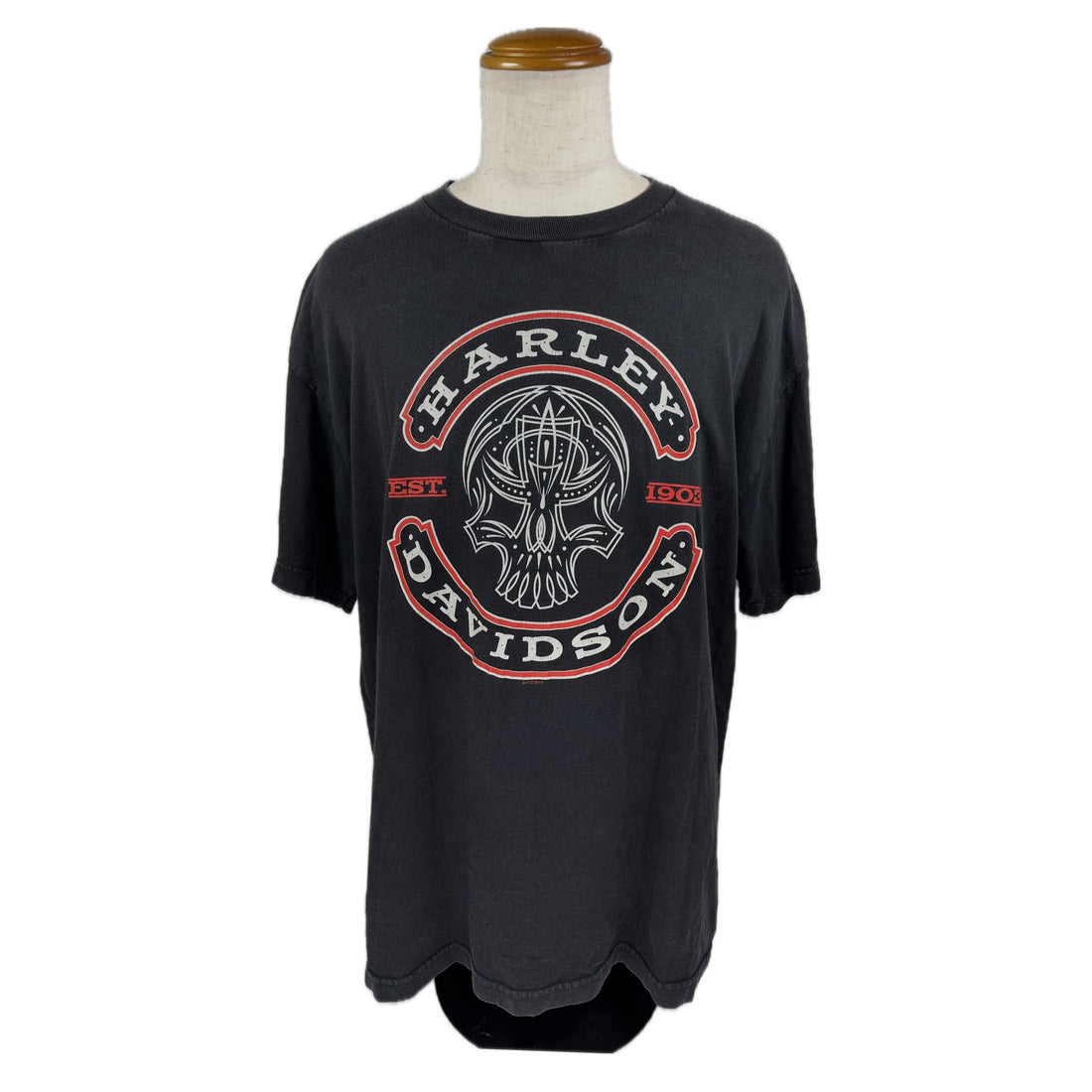 2013 CHANDLER HARLEY-DAVIDSON ARIZONA PINSTRIPE SKULL XL 正面 ピンストライプスカル プリント