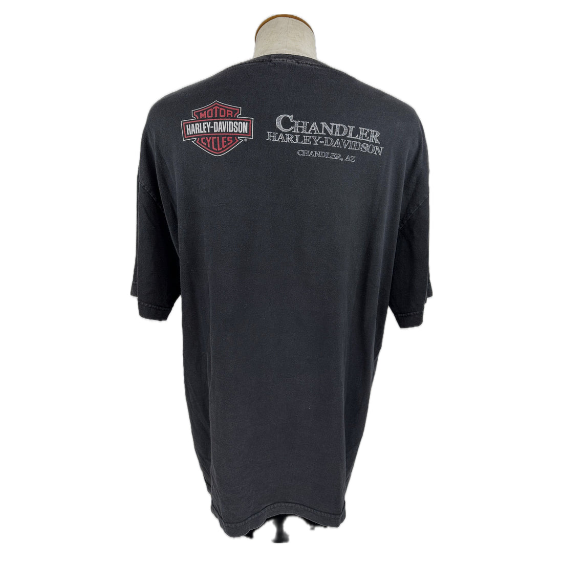 2013 CHANDLER HARLEY-DAVIDSON ARIZONA PINSTRIPE SKULL XL 背面 Chandler ロゴ