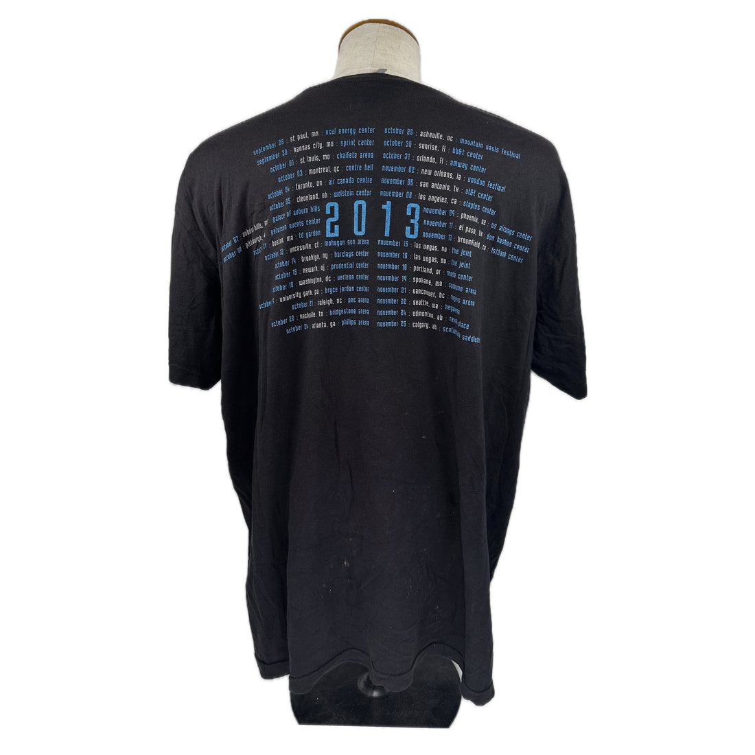 2013 NINE INCH NAILS TENSION TOUR XL 背面 2013 ツアー日程