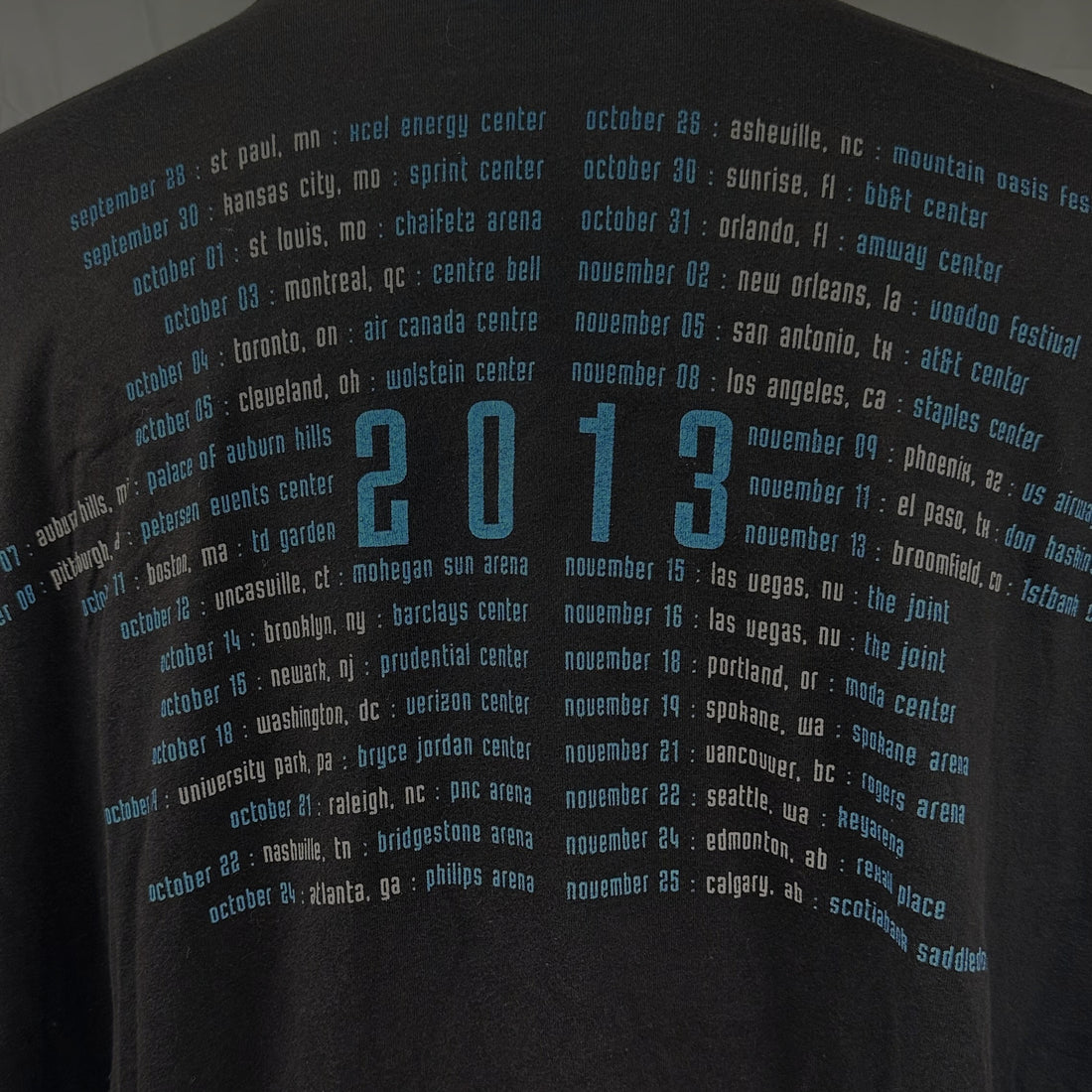 2013 NINE INCH NAILS TENSION TOUR XL 背面プリント アップ