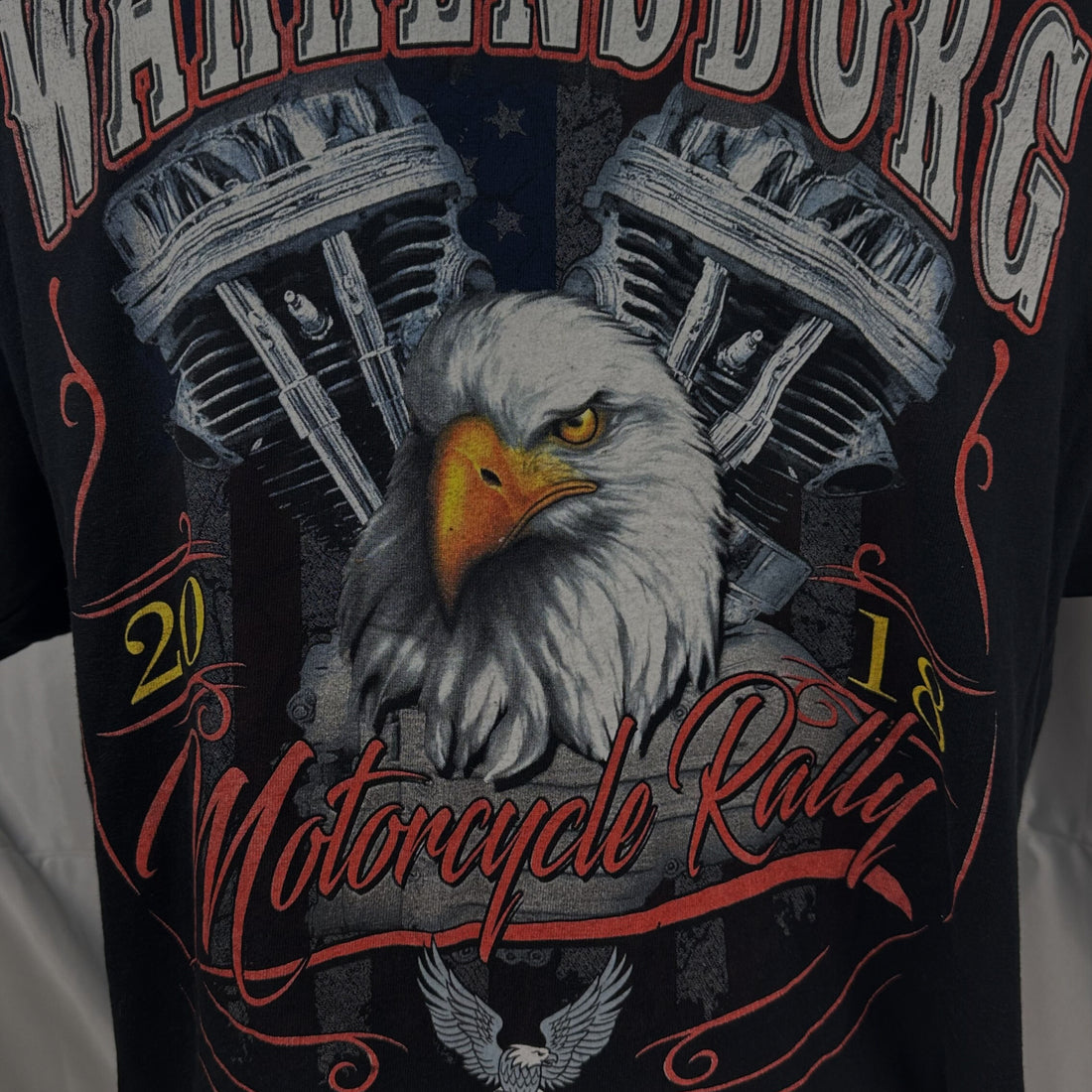2018 WARRENSBURG MOTORCYCLE RALLY NEW YORK EAGLE L 背面プリント アップ