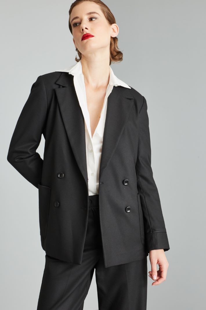 RAGGIO Double-breasted viscose blazer