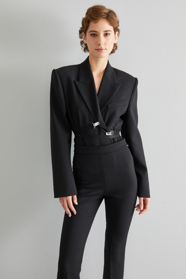 SUPERBO Wool canvas bodysuit blazer