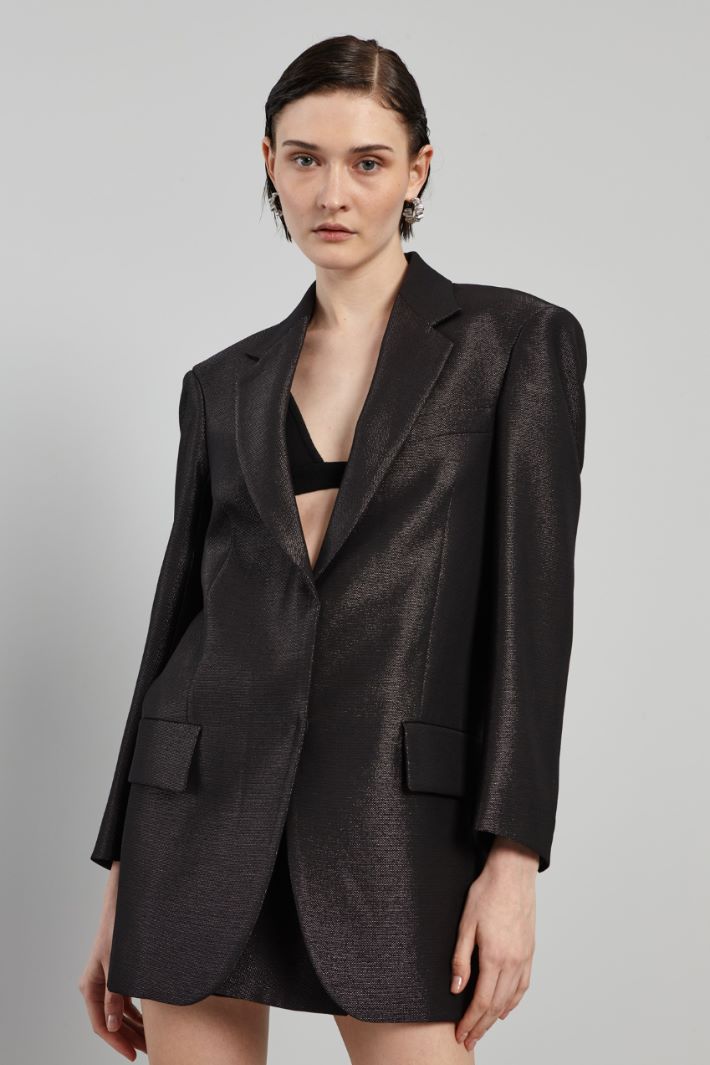 BAFFO Oversized blazer in lamé fabric