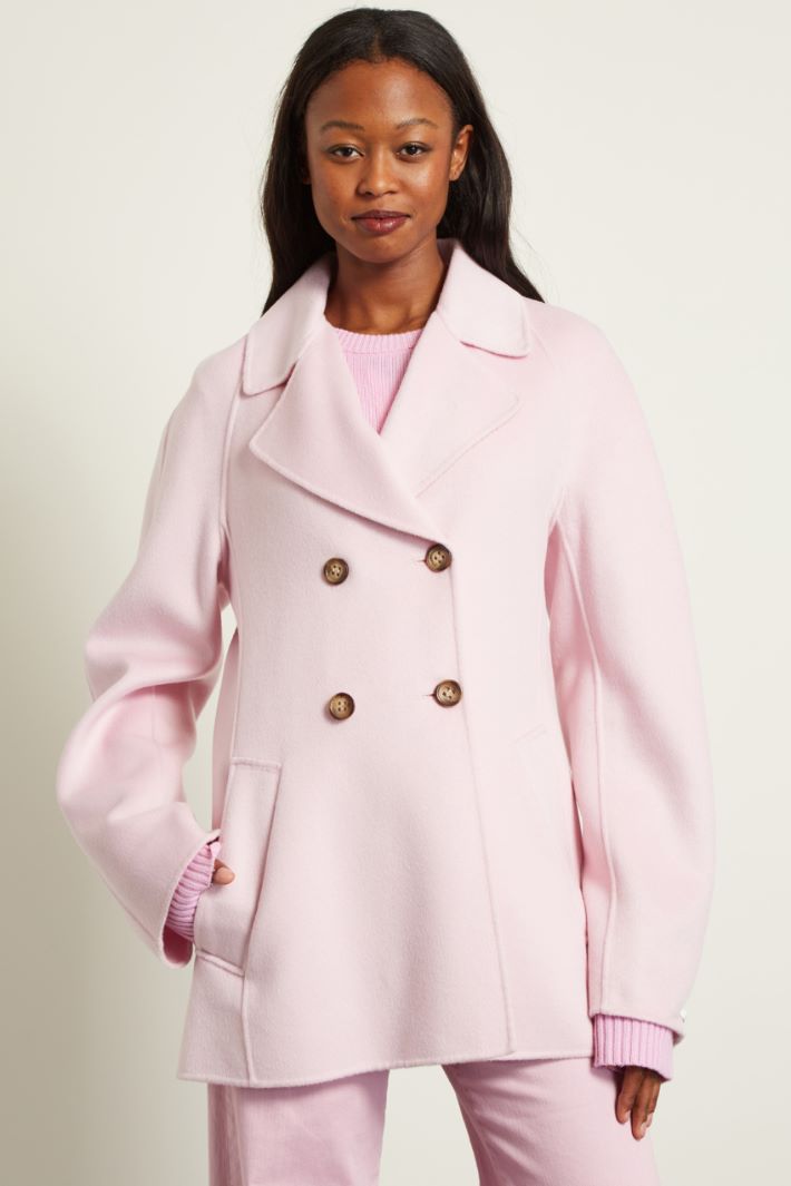 DIFFUSIONETESSILE/INTREND/STRAIGHT/Wool drape pea coat/Light pink