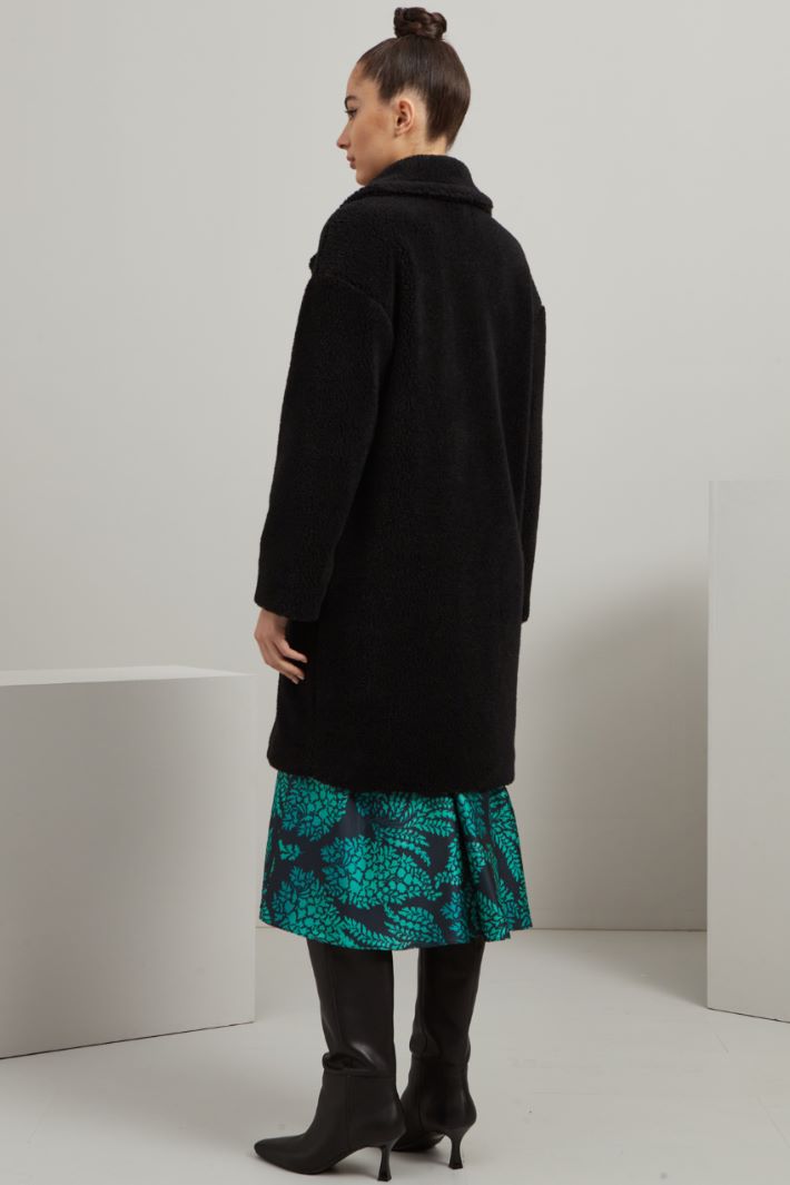 DIFFUSIONETESSILE/INTREND/ARICCIA/Plush effect coat/Black