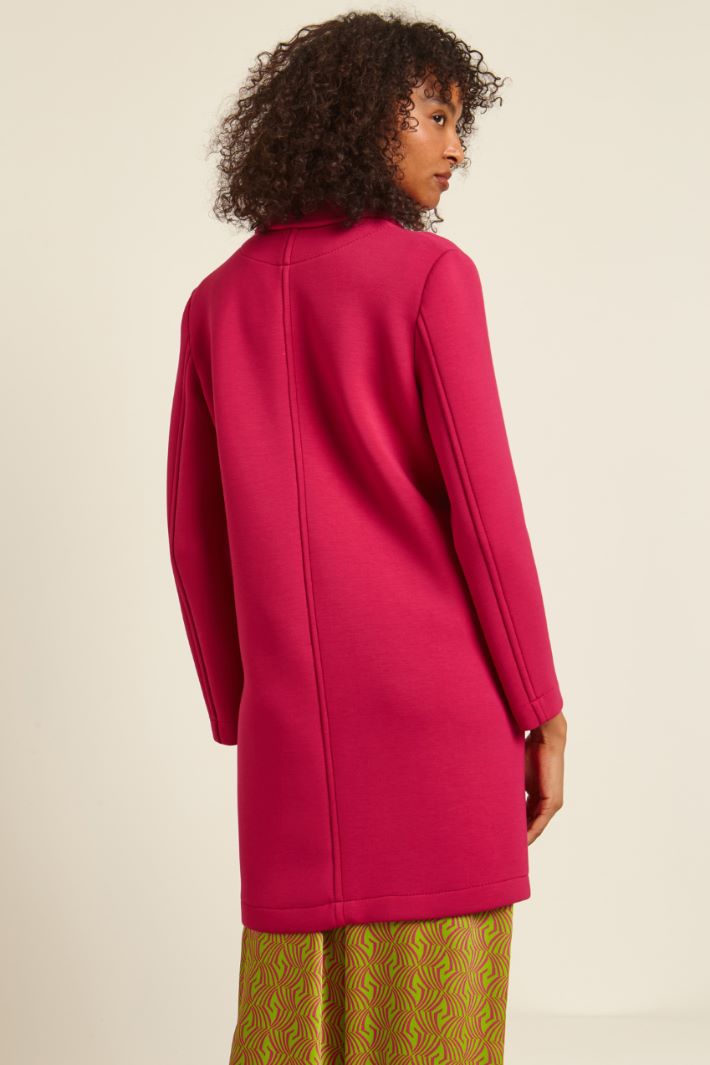 DIFFUSIONETESSILE/INTREND/ODIERNO/Coat with slanted pockets/Fuchsia