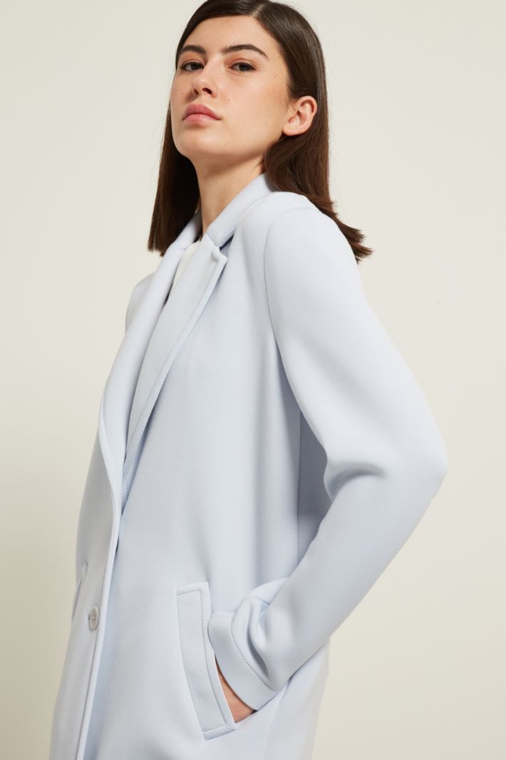 DIFFUSIONETESSILE/INTREND/ODIERNO/Coat with slanted pockets/Pastel blue