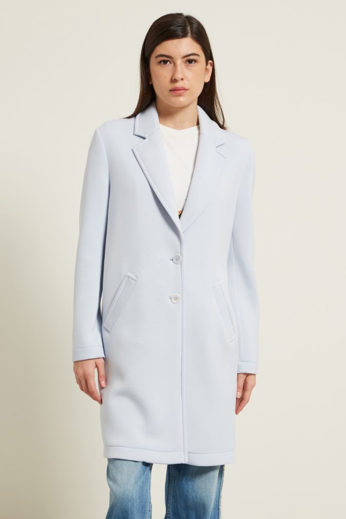 DIFFUSIONETESSILE/INTREND/ODIERNO/Coat with slanted pockets/Pastel blue