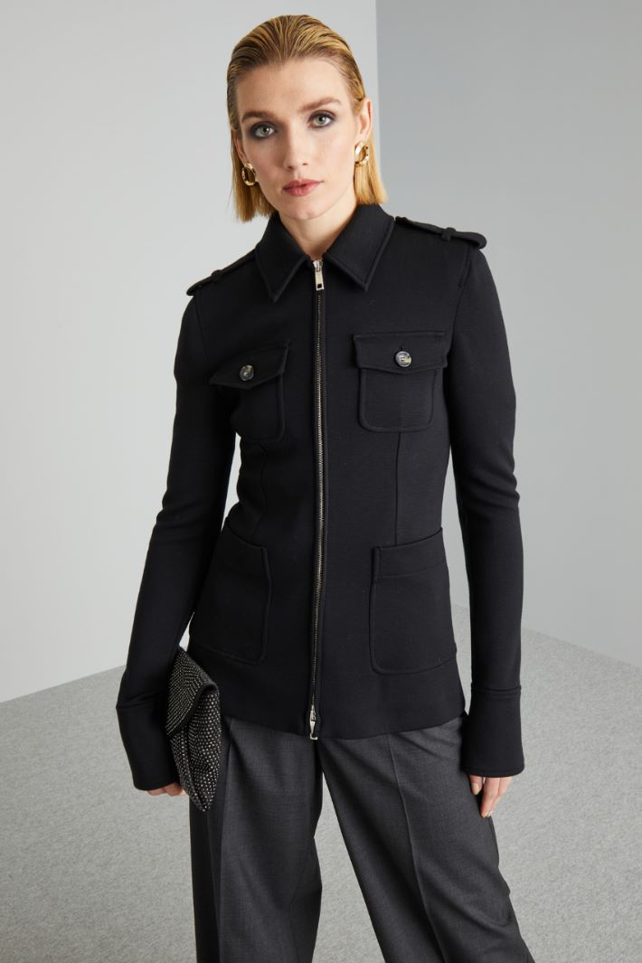 ZARINA Fitted jacket with breast pockets