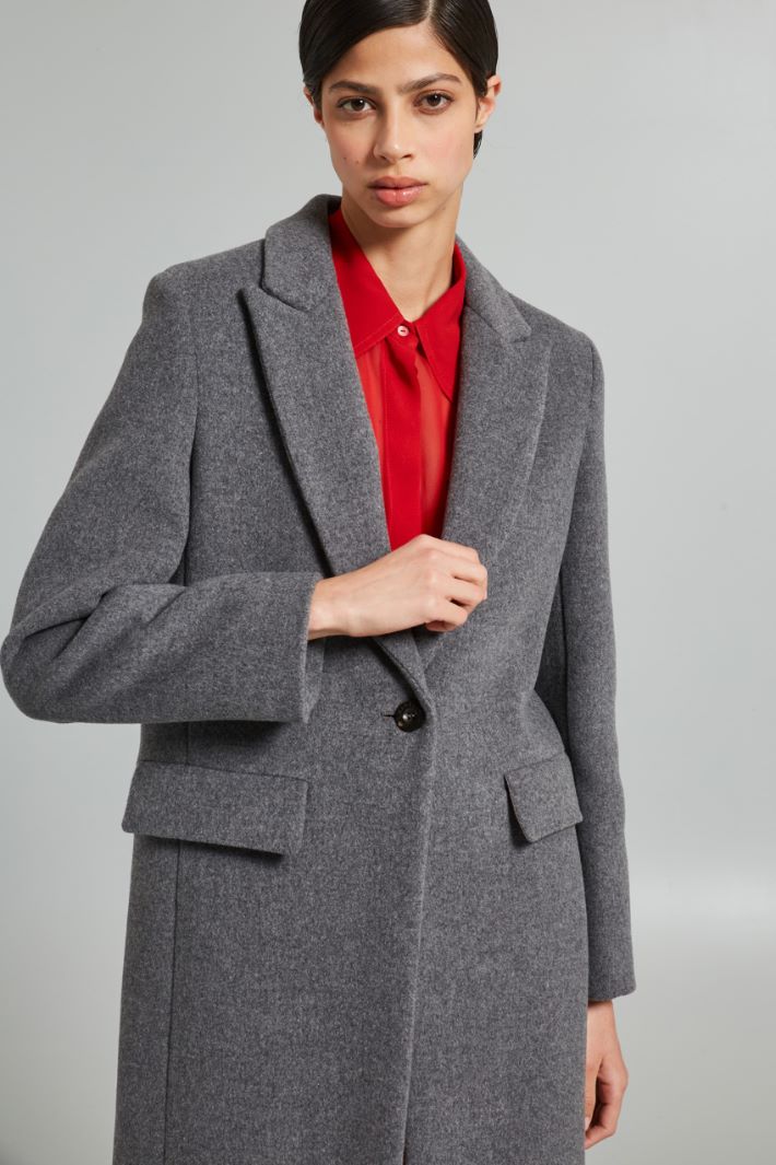 DIFFUSIONETESSILE/INTREND/AFFIX/Single-buttoned coat/Slate gray