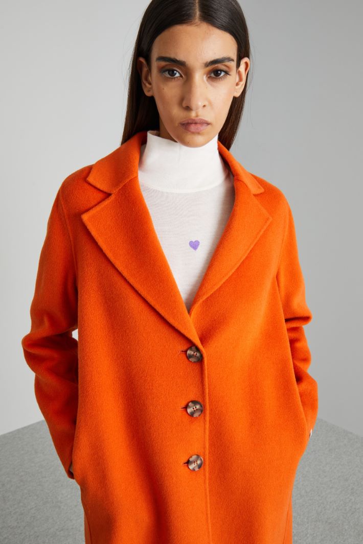 DIFFUSIONETESSILE/INTREND/BETEL/Single-breasted fabric coat/Orange