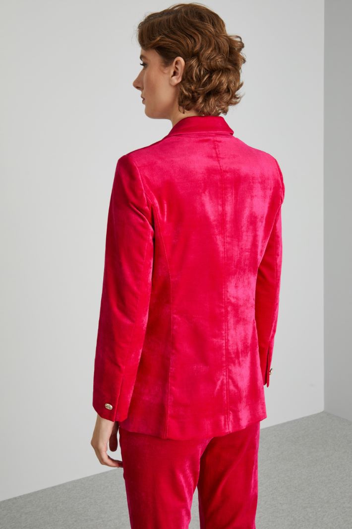 DIFFUSIONETESSILE/INTREND/AMELIA/Smooth Velvet Blazer/FUCHSIA