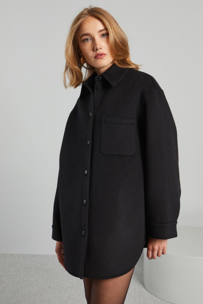 DIFFUSIONETESSILE/INTREND/AIMI/Oversized shirt-style jacket/BLACK