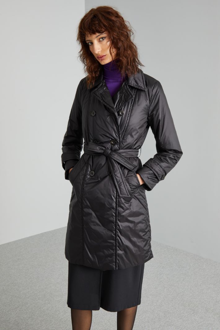 ROSALIA Double-breasted satin down jacket