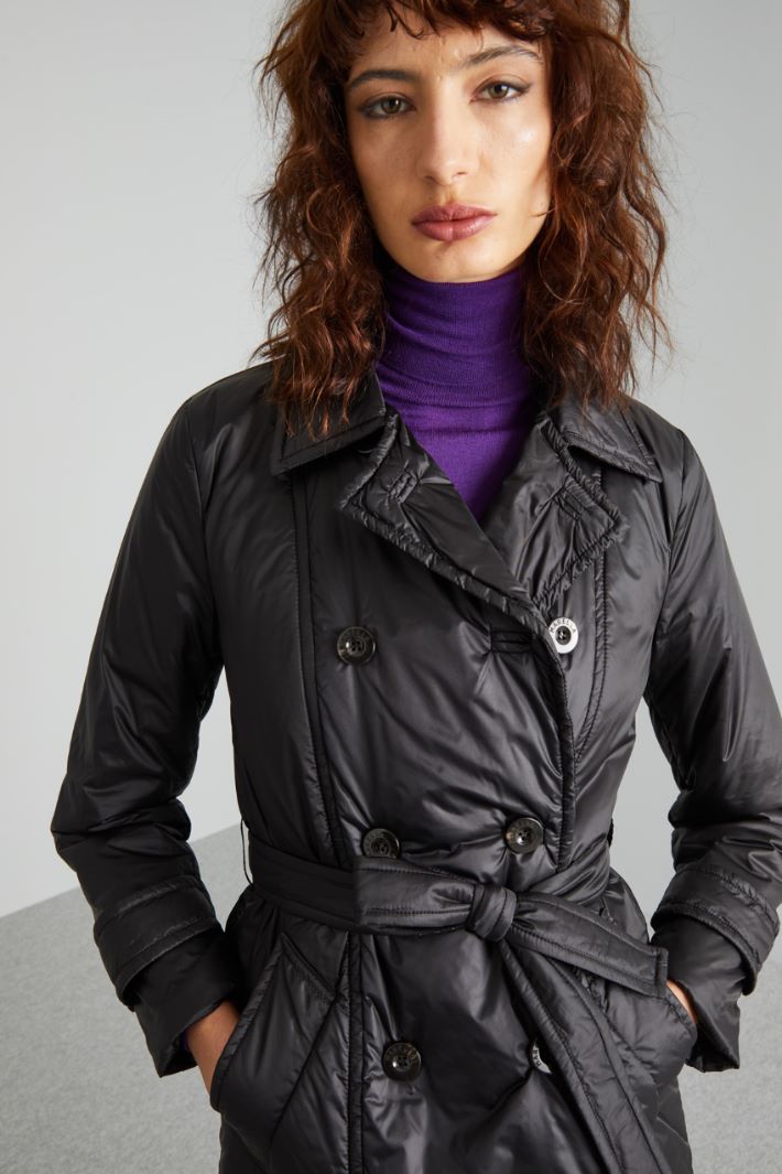 ROSALIA Double-breasted satin down jacket