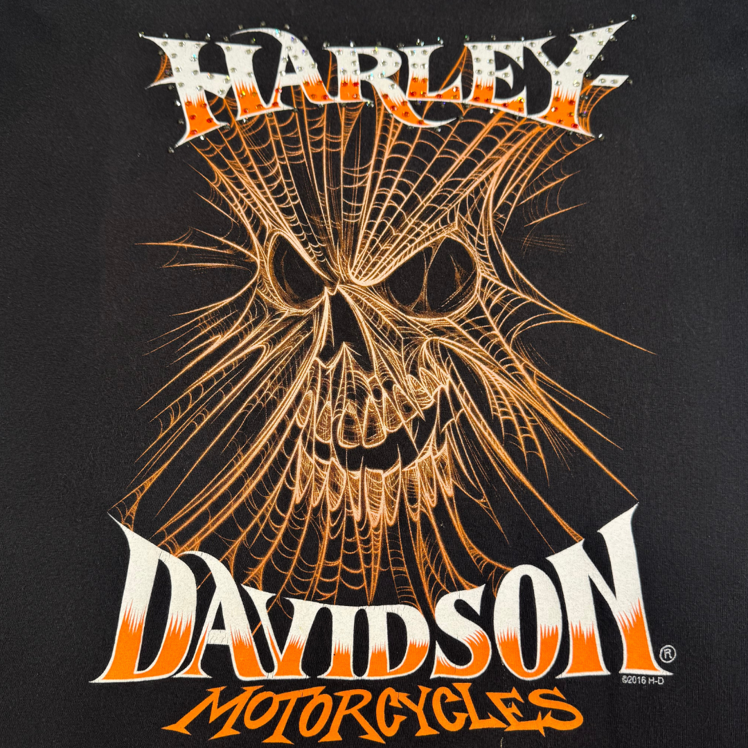 Vintage Harley-Davidson Web Skull Tee