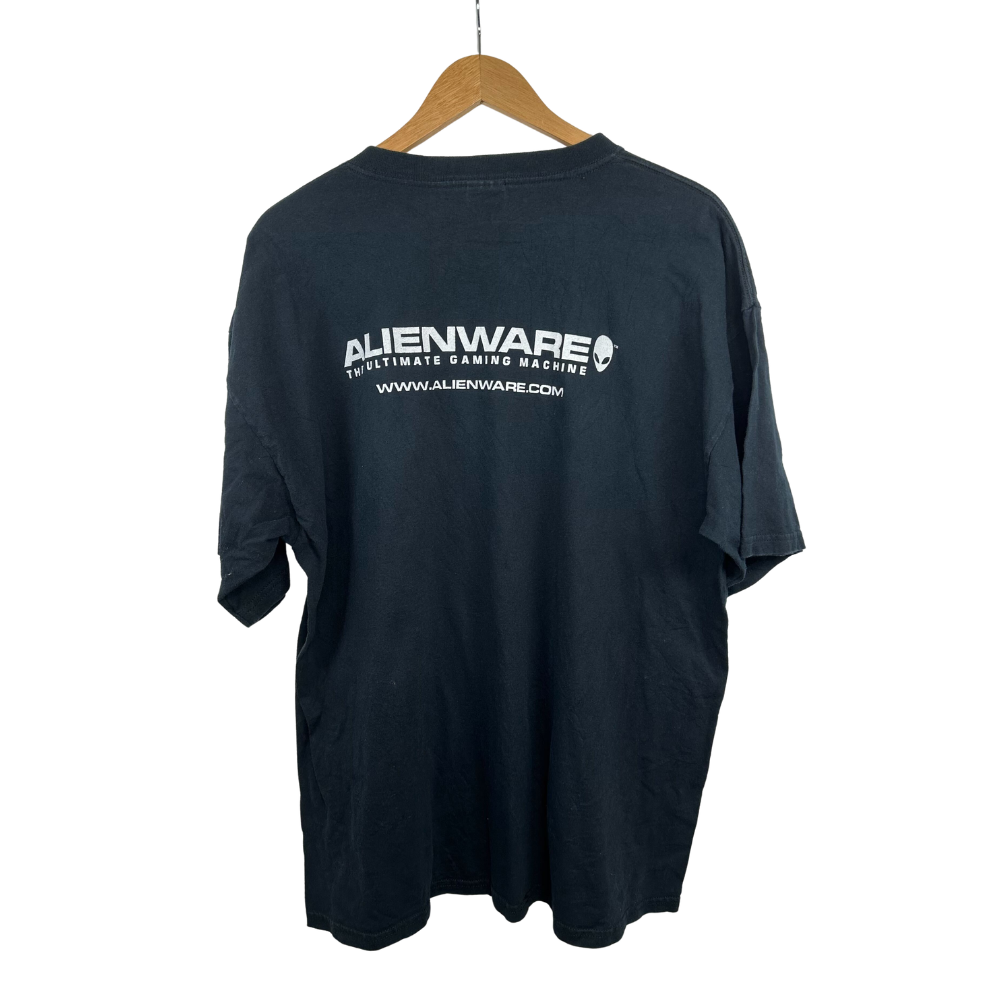Alienware Logo T-Shirt – Alien Head Graphic – Back Print – Gildan Heavy Cotton – XL – Black