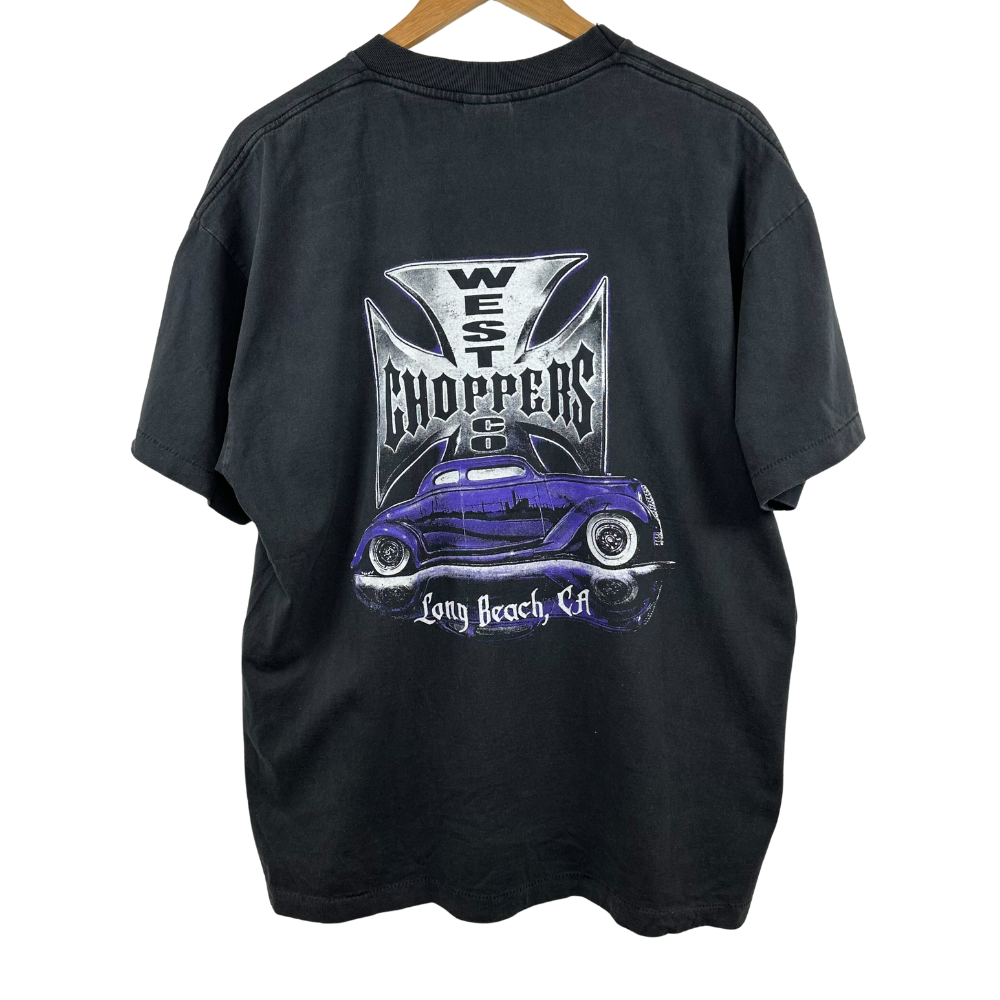 West Coast Choppers Iron Cross T-Shirt – Small Chest Logo – XL – Black