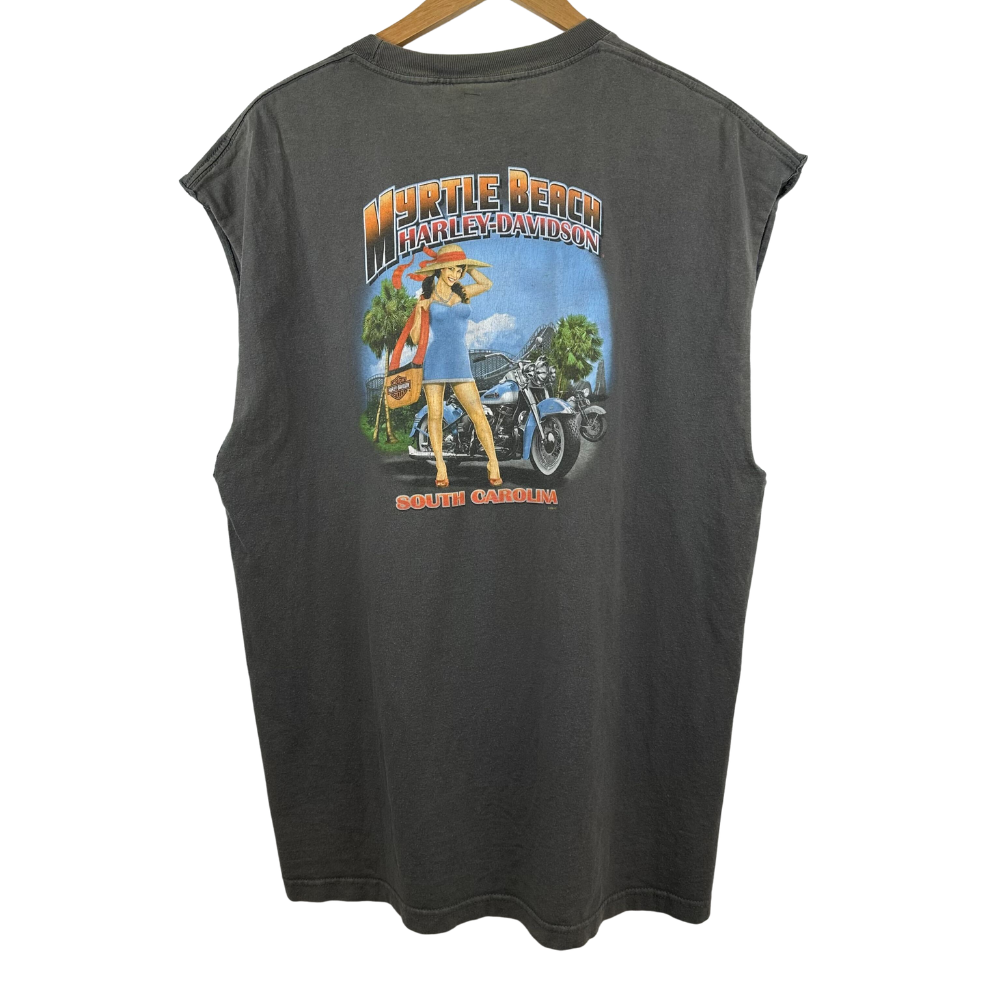 Harley-Davidson Sleeveless T-Shirt – Classic Motor Cycles Logo – XL – Grey