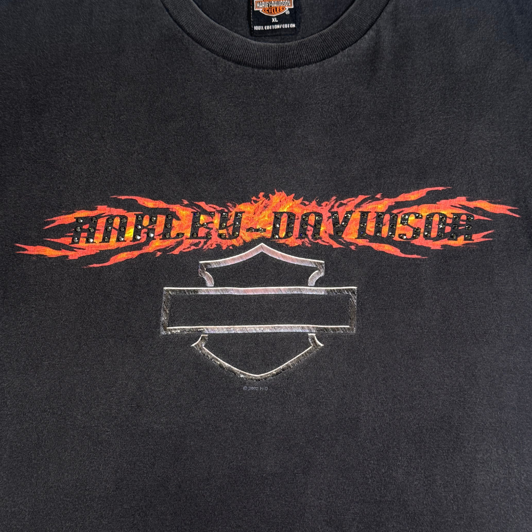 Vintage Harley-Davidson Flame Logo Shield Tee