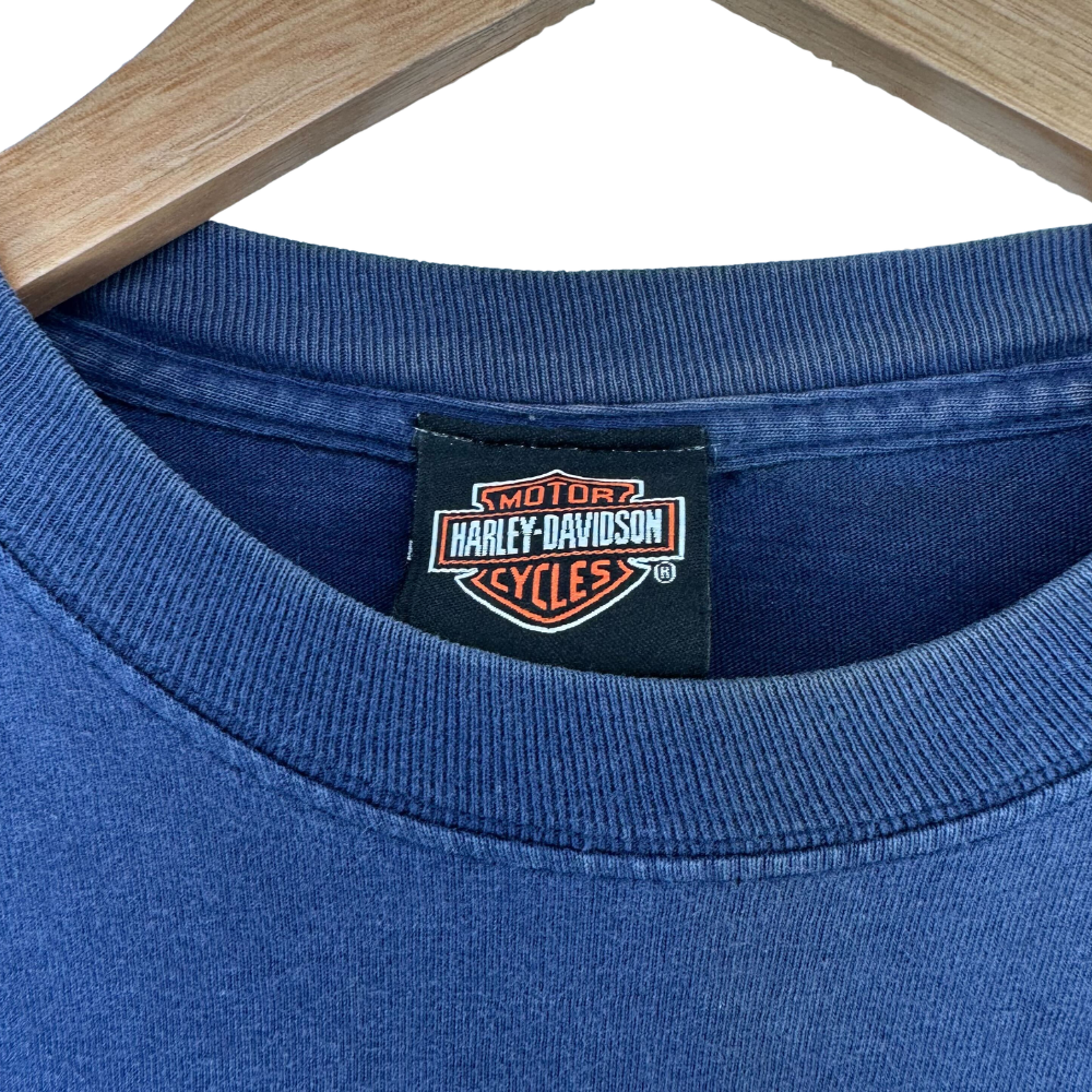 Harley-Davidson Genuine Eagle T-Shirt – Swarovski Custom – M – Navy