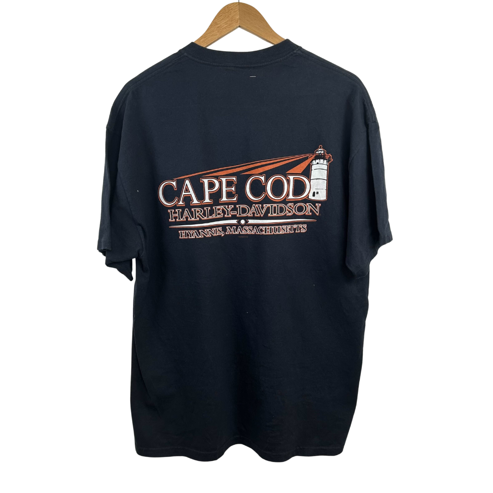 Harley-Davidson Flame Logo T-Shirt – Motor Cycles Graphic – XL – Navy